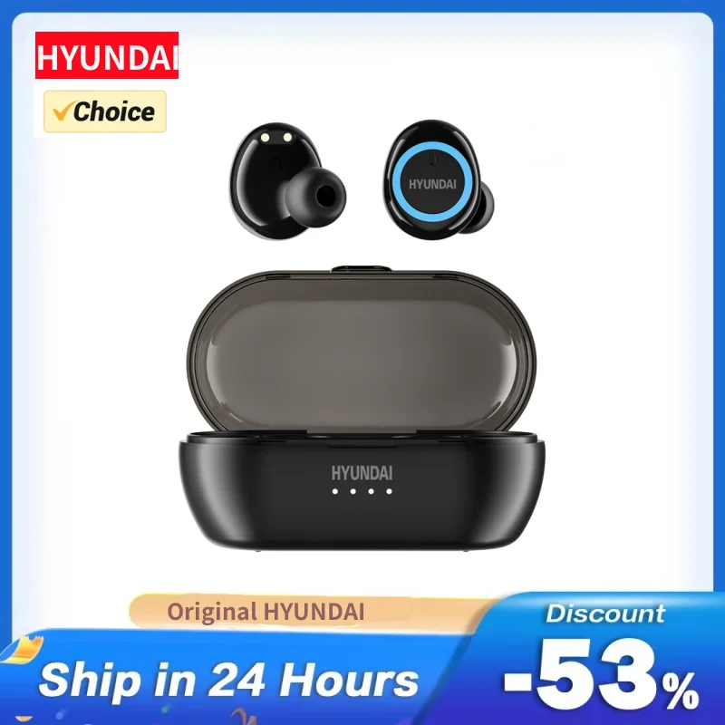 Choice HYUNDAI HY-T21 TWS Wireless Bluetooth Earphones HiFi Sound Earbuds With Mic Relevant Model E7S Works On All Smartphones