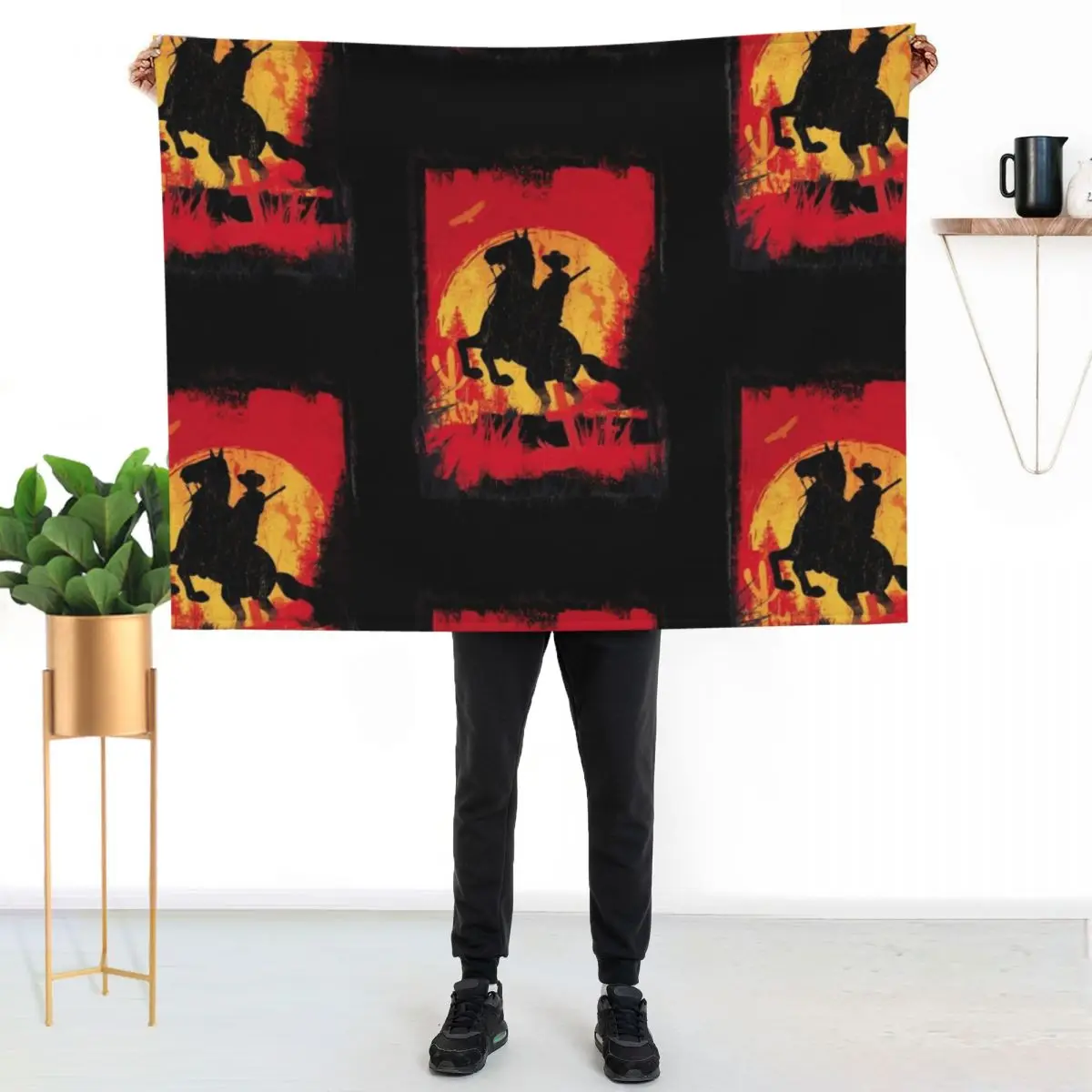 

RDR Sunset Throw Blanket Plush Fuzzy Cozy Blanket for Couch Sofa