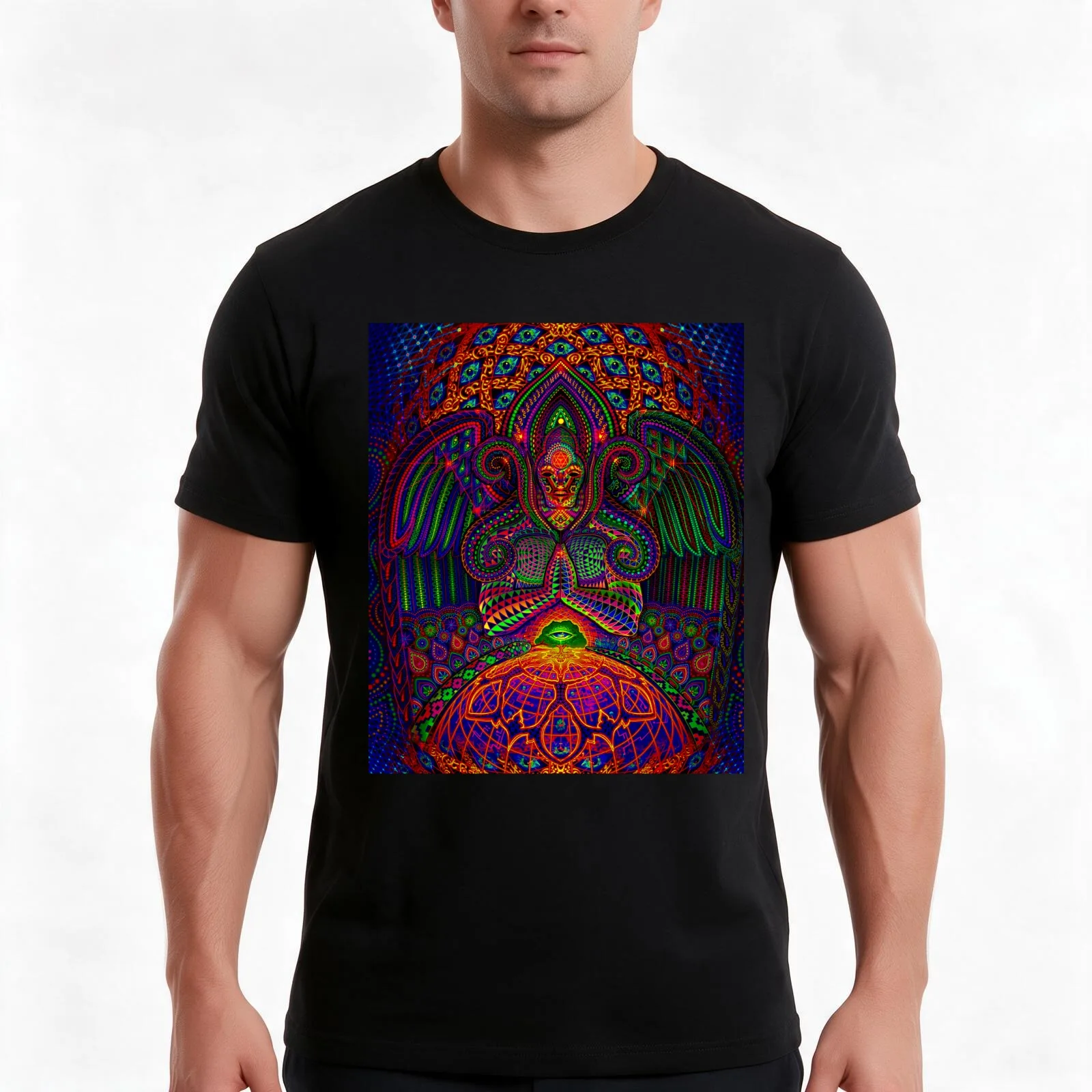 The God Source T-Shirt, Summer Casual Cotton Tee, Oversized Streetwear Tops, Vintage Graphic Print, Loose Fit Short Sleeve