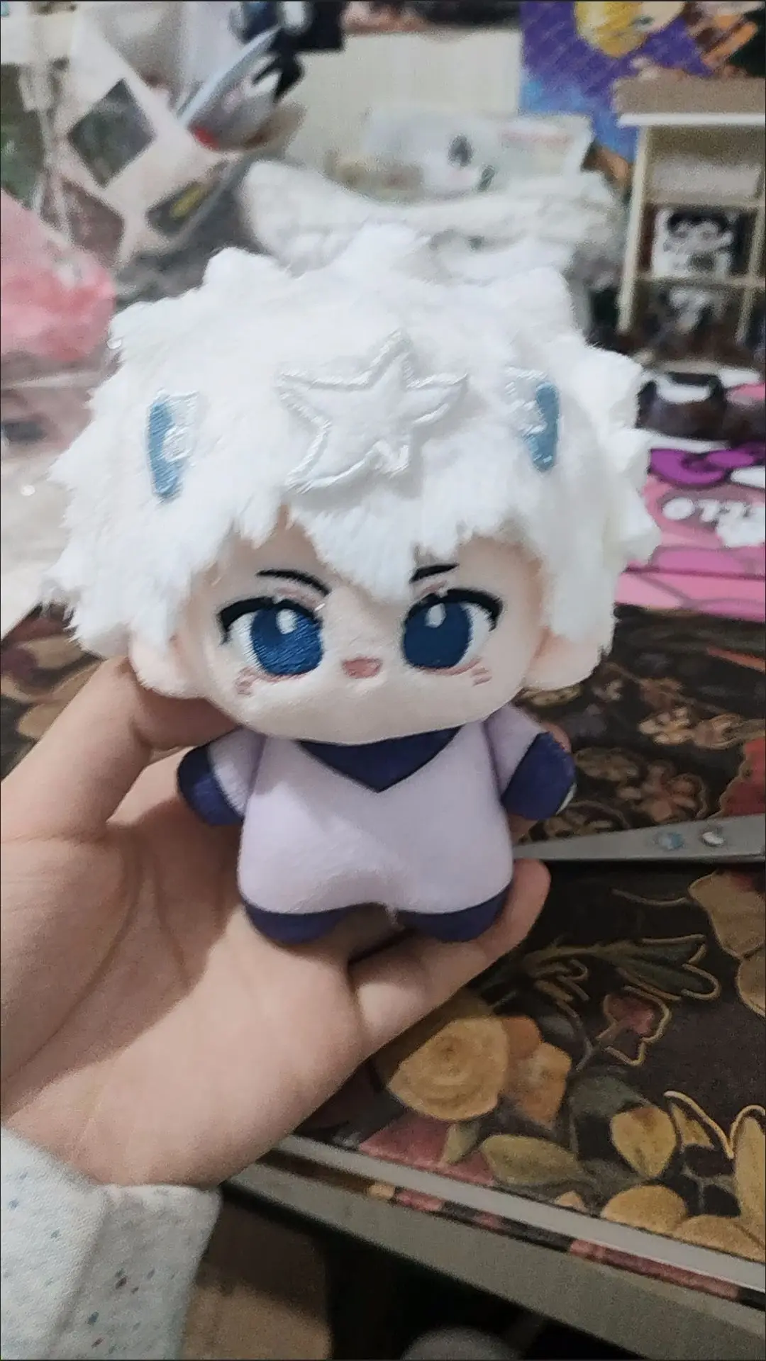 Anime Role Killua Zoldyck Attributes 10cm Plush Stuffed Doll Cosplay Cartoon Game Figure Toys Pendant Keychain Dolls Gift