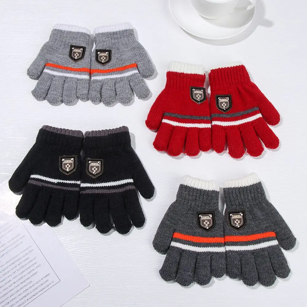 Kids Gloves Winter Full Finger Gloves Knitted Soft Children Mittens 6-12Y Boys Girls Gloves Thick Keep Warm Autumn Glove