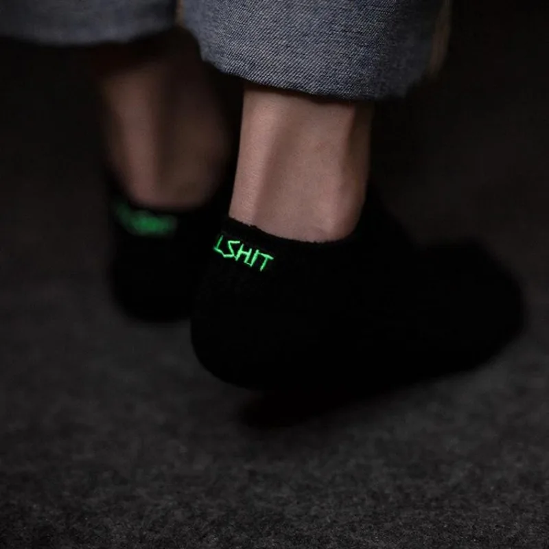 Luminous White Letters Women Mens Cute Letter Print Design Fucks Off Casual Knit Wool Funny Socks