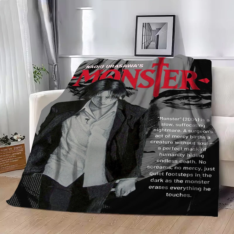 N-Naoki Urasawa S الوحش أنيمي بطانية أنيمي عمل الفانيلا الجدة الدافئة رمي بطانية ل أريكة تتحول لسرير كل موسم السفر