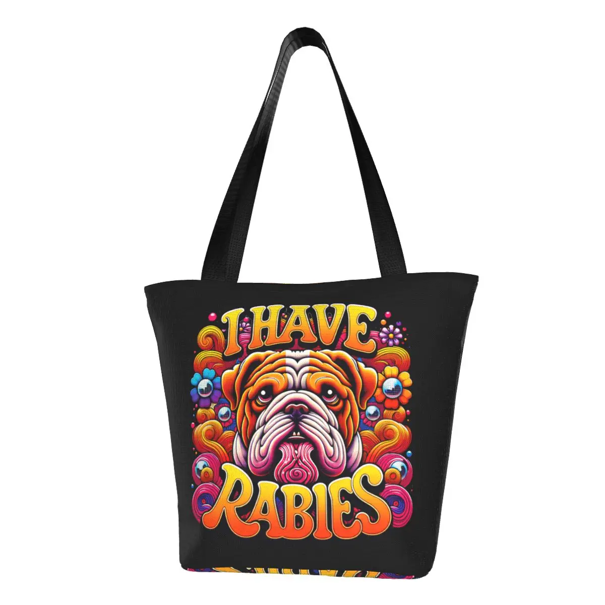 

Забавная сумка для покупок с собаками «У меня рази», кавайная парусиновая сумка-шоппер, сумки на плечо, большая вместительная моющаяся сумка