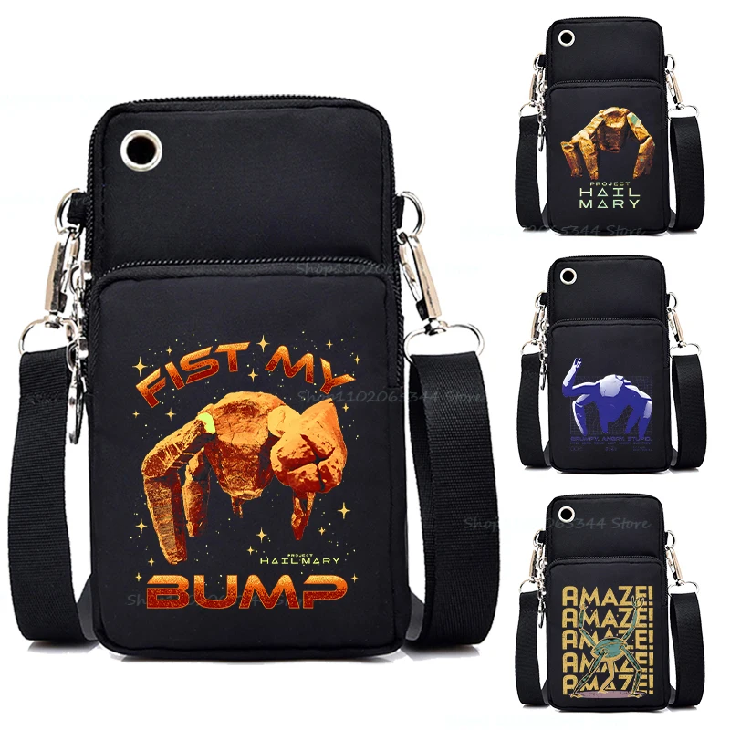 

Movie Project Hail Mary Fist My Bump Graphic Purses and Handbags Fun Vintage Small Crossbody Bags for Men Women Girls Boys