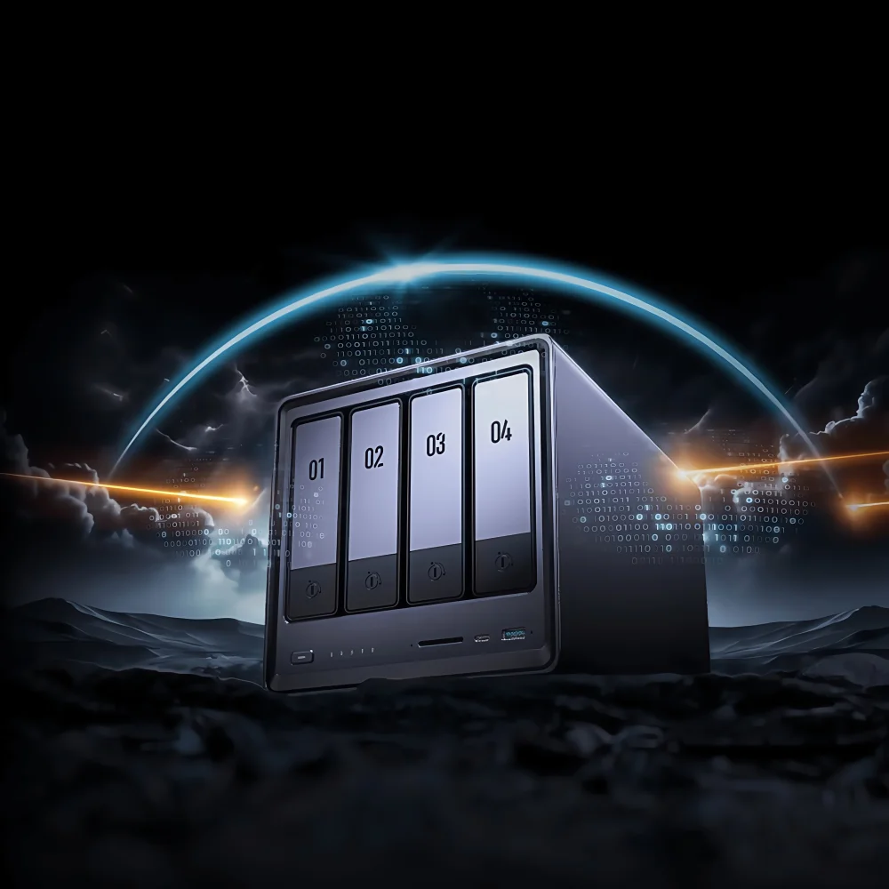 8505 Mini NAS 8GB DDR5 4 Bay 136TB SATA HDD M.2 NVMe SSD 10GbE Type C USB3.2 Network Storage Server