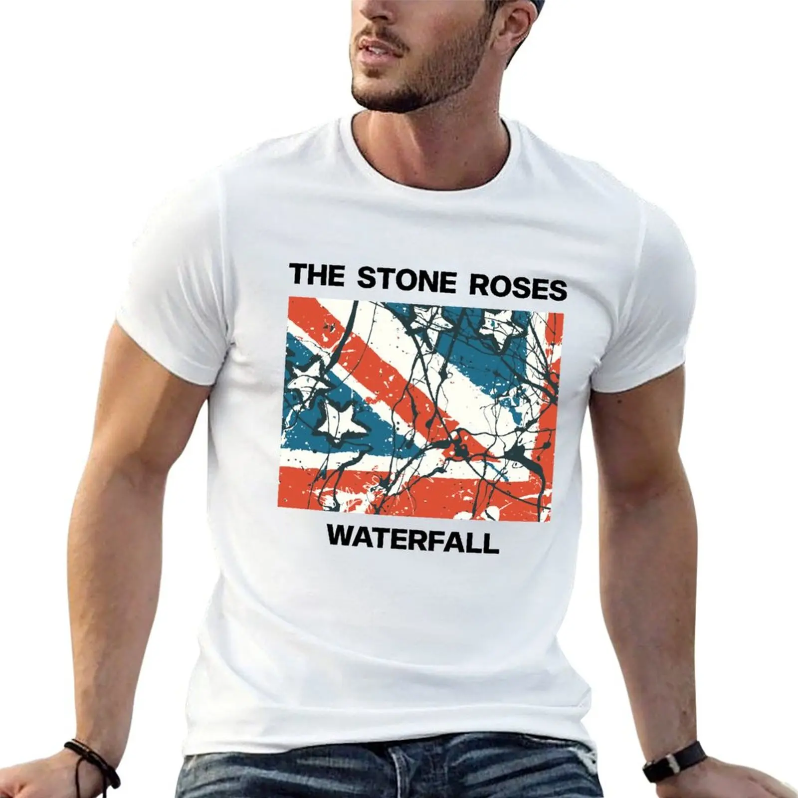 Stone Roses Merch The Stone Roses WATERFALL T-Shirt t shirts for man pack cotton man tshirt man t shirt summer T-shirt