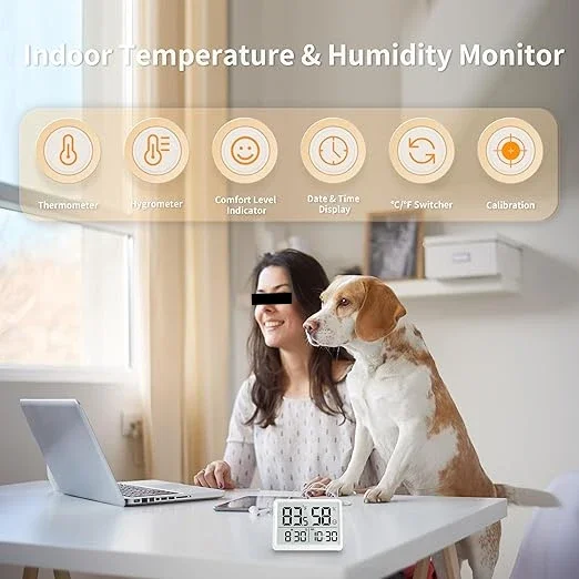 Room Thermometer Indoor - Hygrometer Temperature and Humidity Monitor