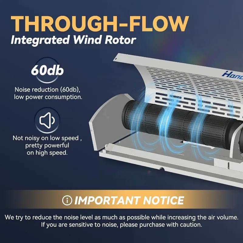 Hanchen 36 Zoll Luft schleier 【 2024 neue Version 】 magnetischer Tür schalter 2 Geschwindigkeiten cfm ungekühlt