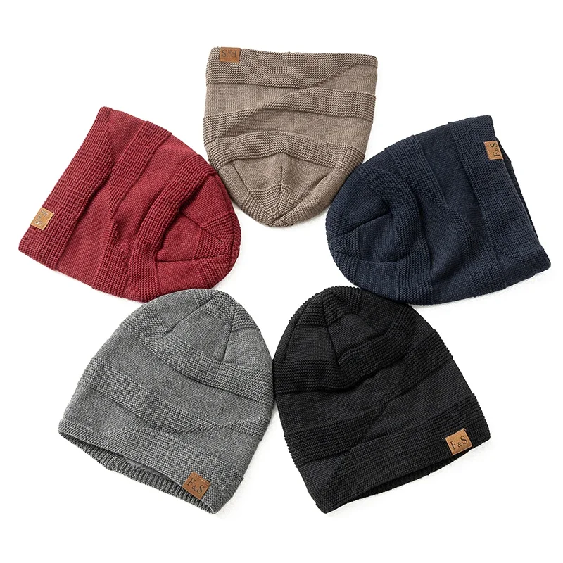 Soft Faux Fur Lined Beanie Hat Slouchy Winter Knit Cap Uses for Men Women Casual Outdoor Activities