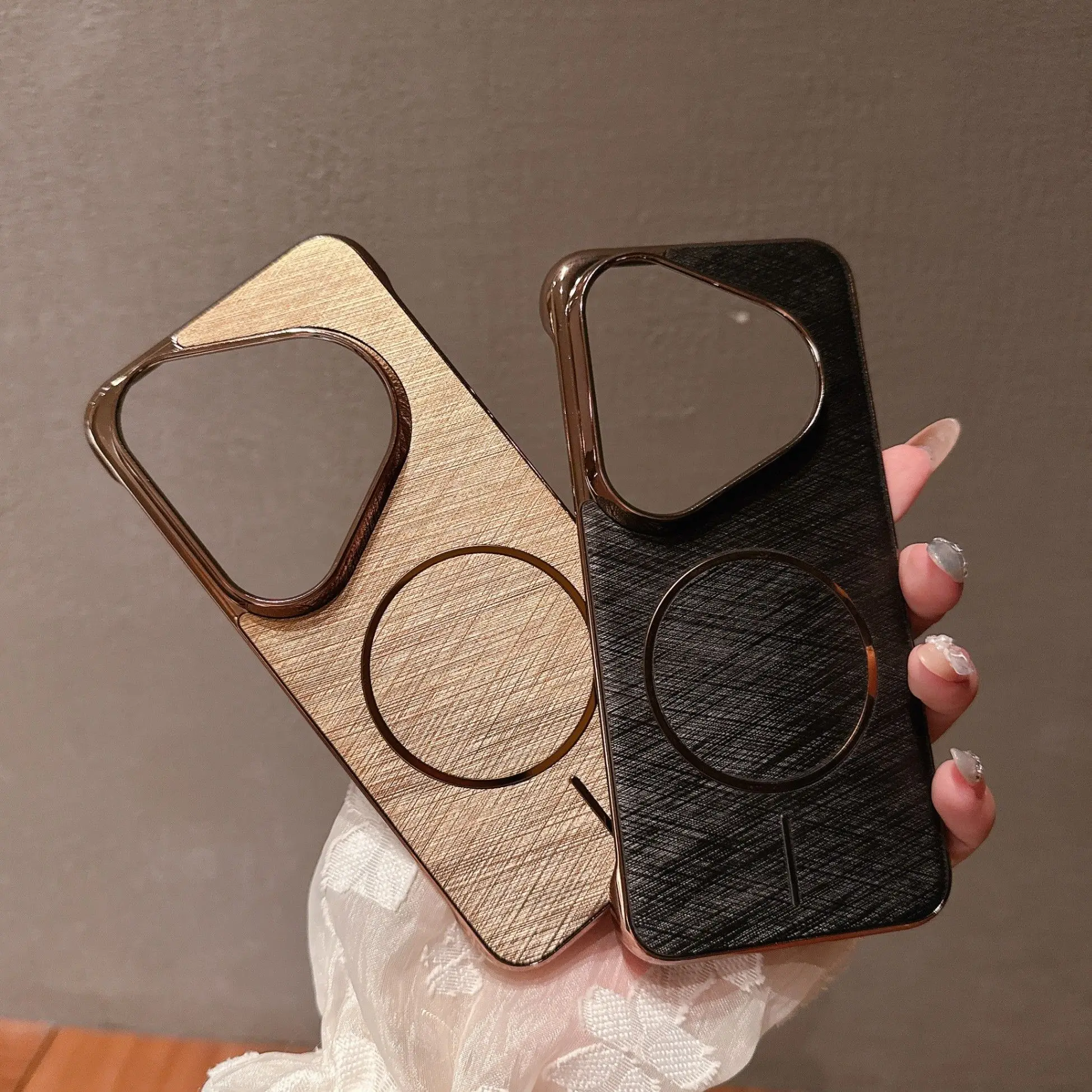 For Huawei Pura 80 70 Ultra Case New Gold Wire Fine Loop Boundless Cover For Huawei Pura80 70 Pro Plus Shockproof Funda