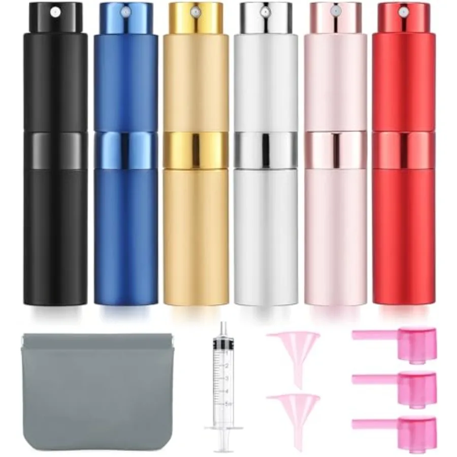 

6 Pack 8ML Empty Perfume Atomizer Cologne Travel Spray Bottle for Refill Portable Cologne Dispenser Mini Sprayer for Women Men