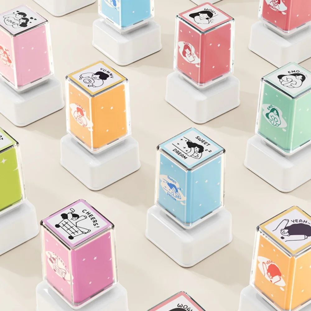 Kawaii Traceless Account Seal Handmade Cartoon Seal Box DIY Stamps School