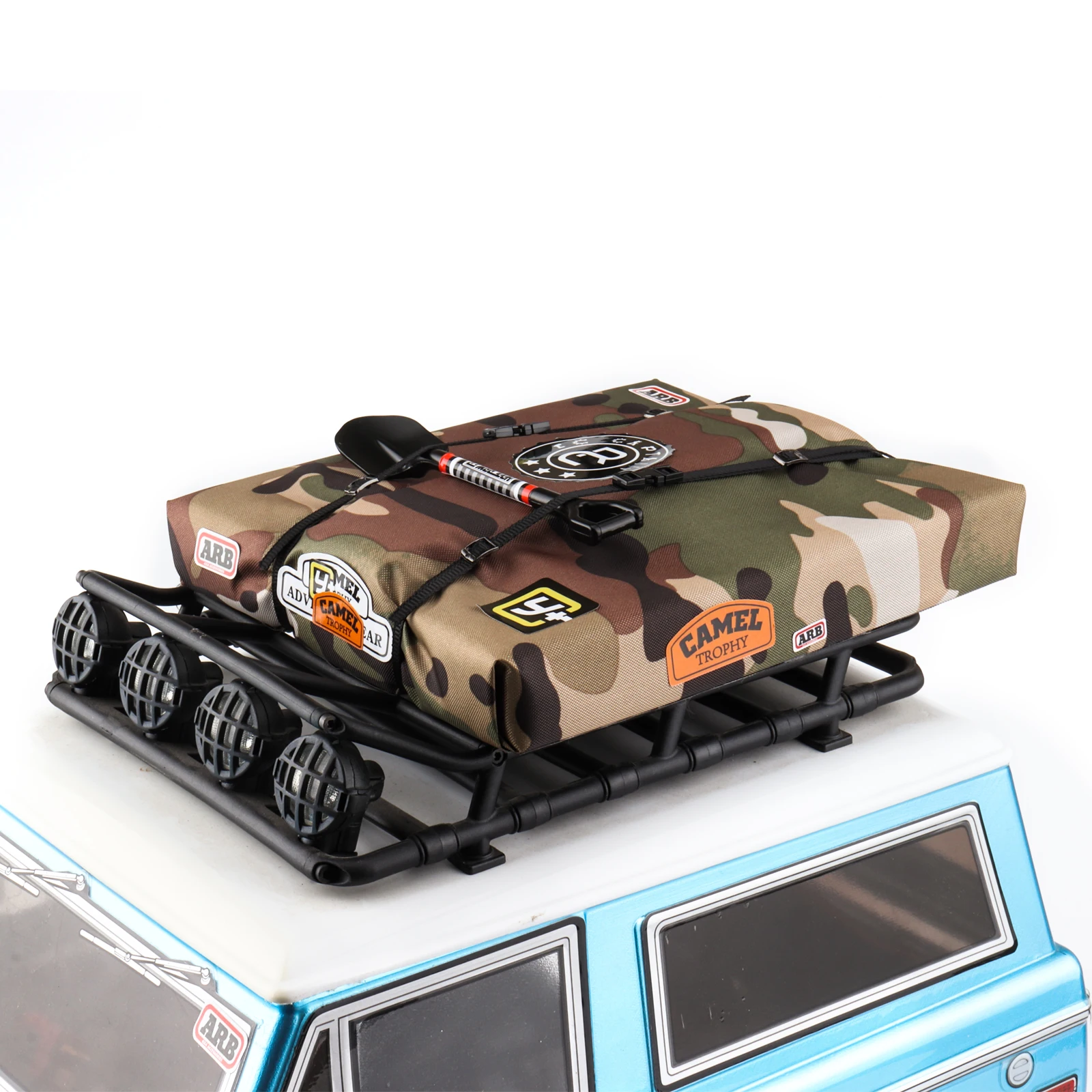 Simulierte Dachzelttasche, dekoratives Offroad-Zubehör für 1/8 1/10 RC Crawler Car Traxxas TRX4 Defender SCX10 90046 RC4WD – Detail 8