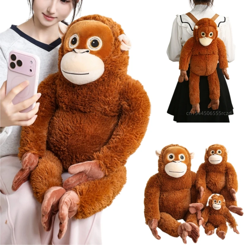 30-90cm Cute Long Arms Punch Monkey Plush Doll Backpack Simulation Gorilla Animal Stuffed Toy Home Decor Gift For Children
