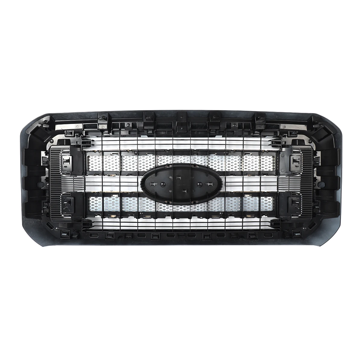 شواية معالجة من البلاتين الأبيض UG لشبكة السباق العلوية Ford F250 F350 F450 F550 Super Duty 2011-2016 المصد الأمامي العلوي