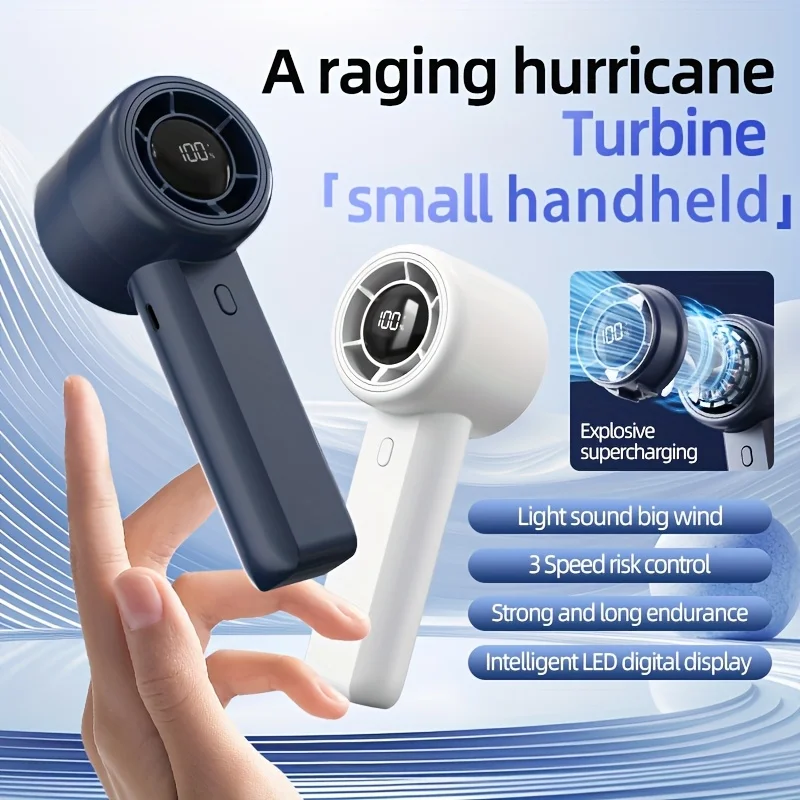 1PC Mini Handheld Fan High-Speed Portable Fan 2000mAh Rechargeable USB Fan Suitable For Outdoor Hiking Camping Travel
