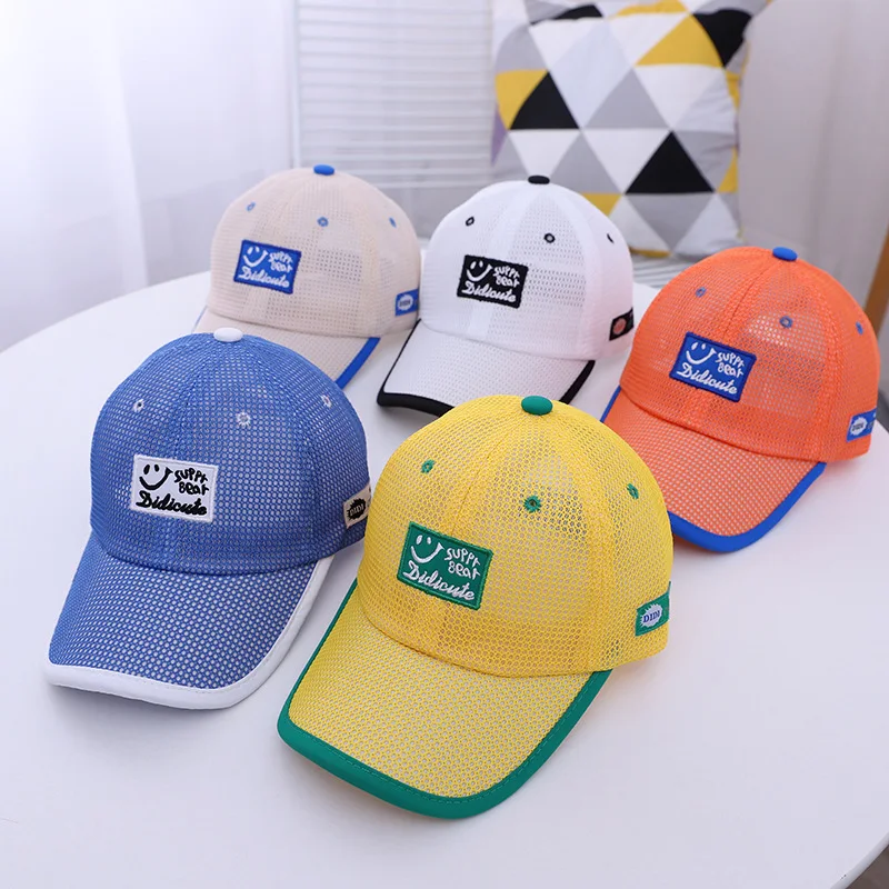 1 2 3 4 5 Years Boy Girl Baseball Cap Summer Adjustable Letter Kids Snapback Hats Outdoor Breathable Toddler Baby Mesh Hat