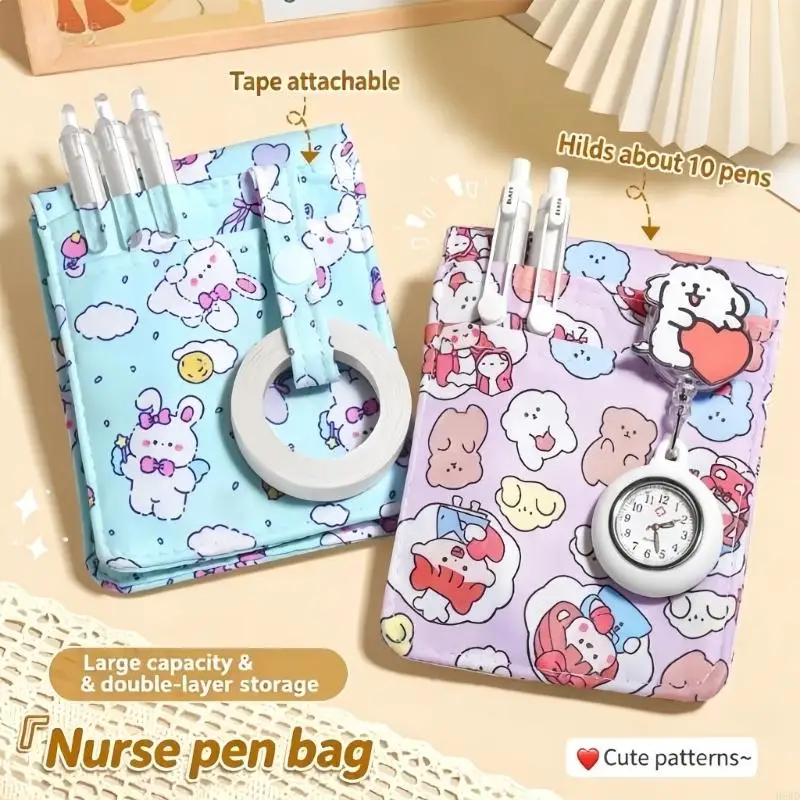 Nurse Uniform Pocket Case for Nurses, Layered Fabric Utility Sleeve Pen Storage for Writing Tools and Daily Clinic H8WD