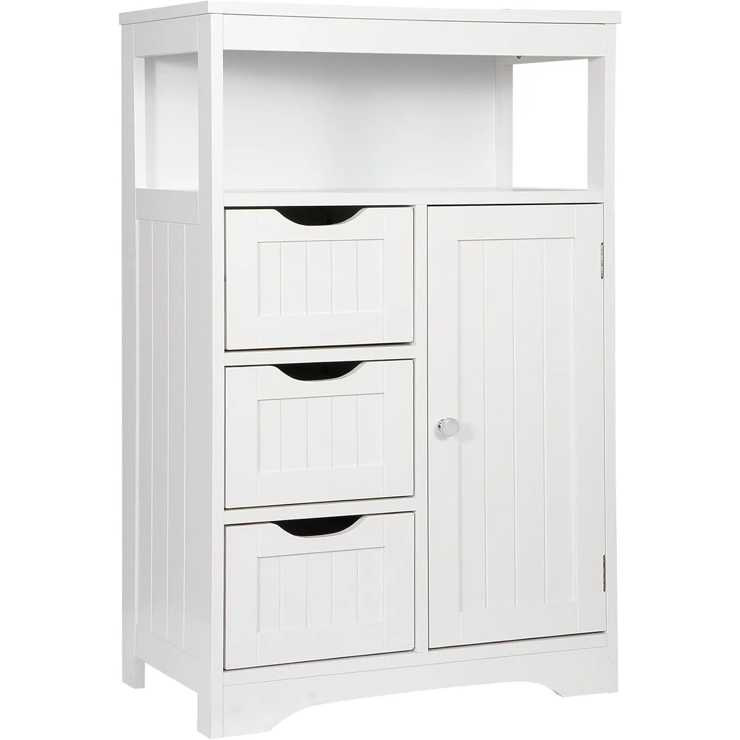 

Bathroom storage cabinet with 3 drawers and 1 door, entrance with independent shoe toe cabinet, living room furniture, white