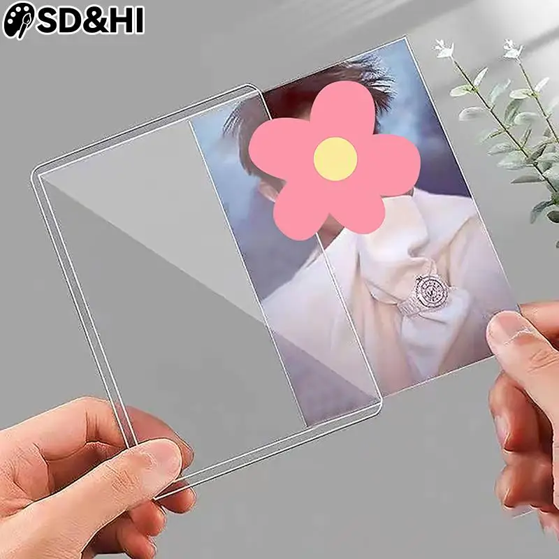 10PCS Kpop Photocards Film Protector Idol Photo Sleeves Holder With Screen Protector School Stationery