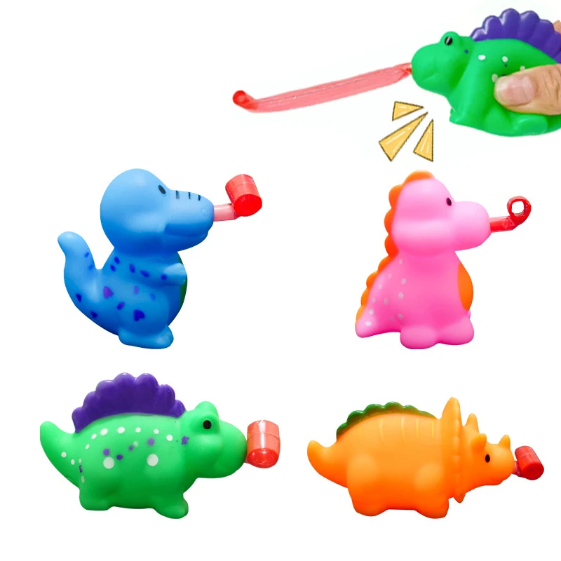 Lustige Blow Up Roll Dinosaurier Squeeze Spielzeug Cartoon Dinosaurier Zunge Heraus kinder Stress Relief Spielzeug Geburtstag Party Urlaub Geschenk