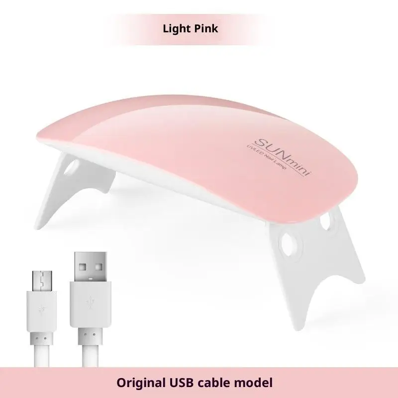 Mini lâmpada uv led para unhas, 6w, para cura, esmalte em gel, portátil, dobrável, 45s/60s, temporização, manicure, máquina seca, ferramenta de secagem de arte em unhas