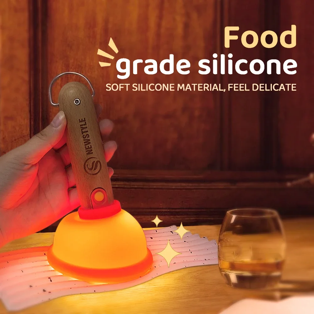 Luz nocturna de silicona con émbolo divertido, miniluz nocturna de succión para inodoro, carga USB, batería de larga duración, regalo creativo de Halloween, 1 unidad