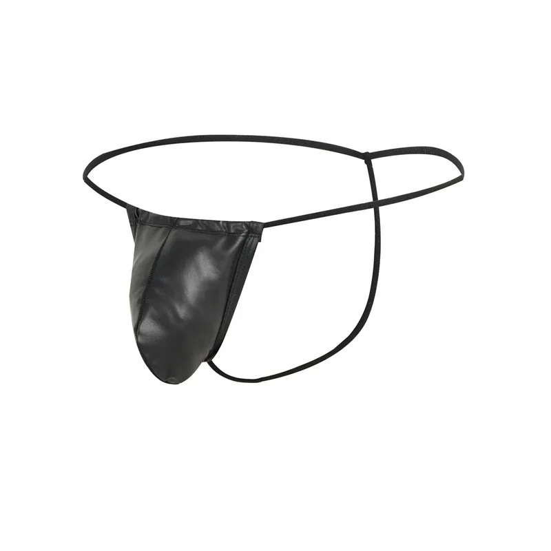 

Men's Thongs Underwear Patent Leather Imitation Leather Sexy T-Back G-String Underwear Men Lingerie