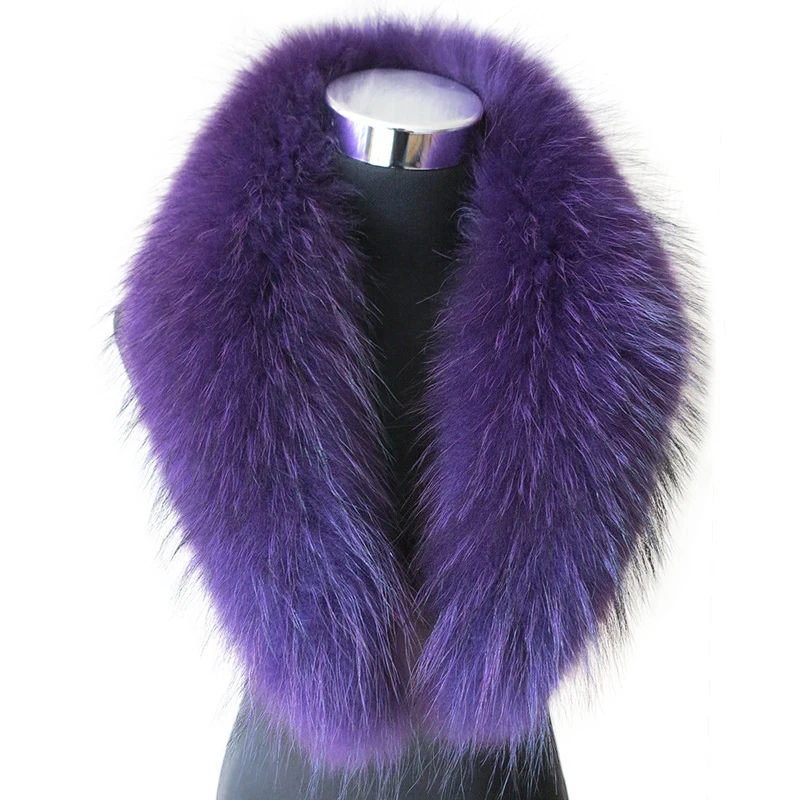 

Women Natural 100% Real Raccoon Fur Collar Winter Neck Keep Warm Scarves Unisex Fashion Coat Raccoon Fur Scarf Genuine Big Shawl