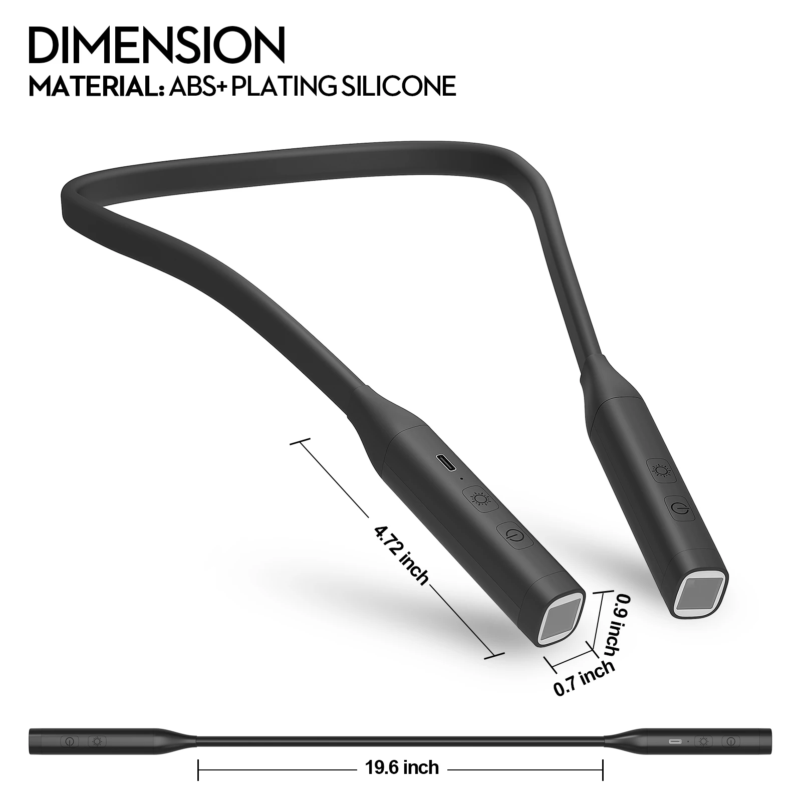 Neck Reading Light Rechargeable Book Light with 3 Color Adjustable Brightness Eye-friendly Desk Lamp Stepless Dimming