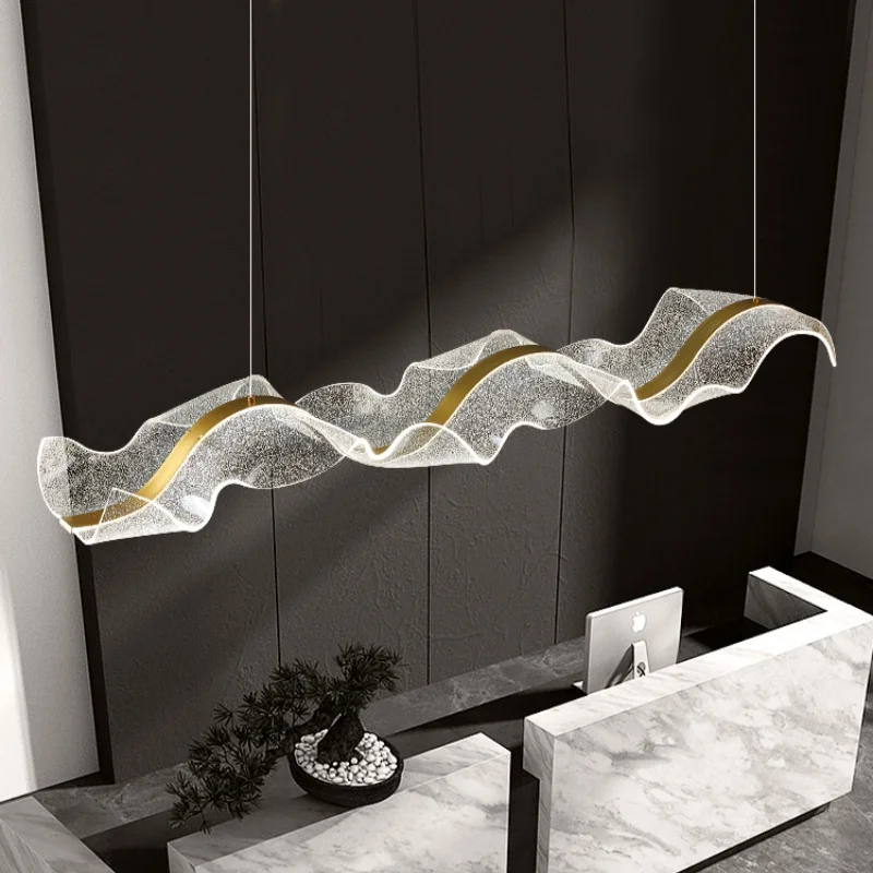 

Nordic designer LED hanging lamps wave acrylic lighting fixture dining table dining room kitchen pendant lights home decoration