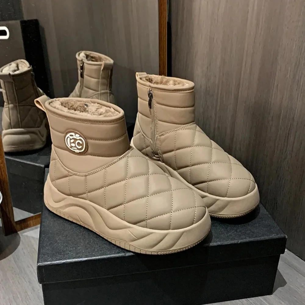 

2025 New Women's Winter Warm Snow Boots Waterproof Anti-slip Cotton Women's Padded Thickened Platform Ankle Boots Botas Mujer
