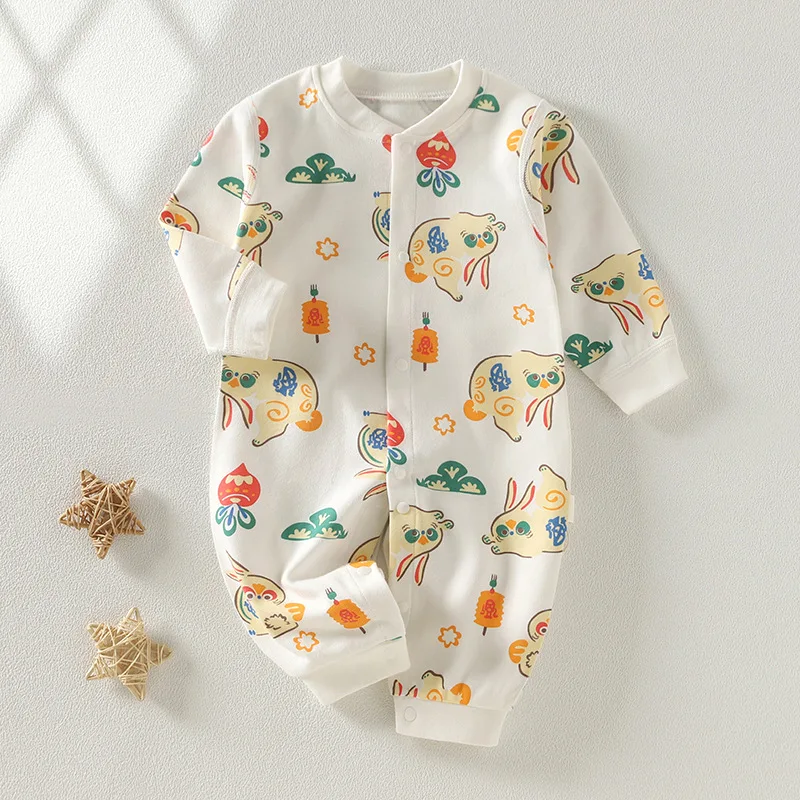 Baby Clothes Spring Autumn Pure Cotton Underwear Newborn Onesie Romper Long Sleeve Loungewear Outfit Bodysuit & One Piece