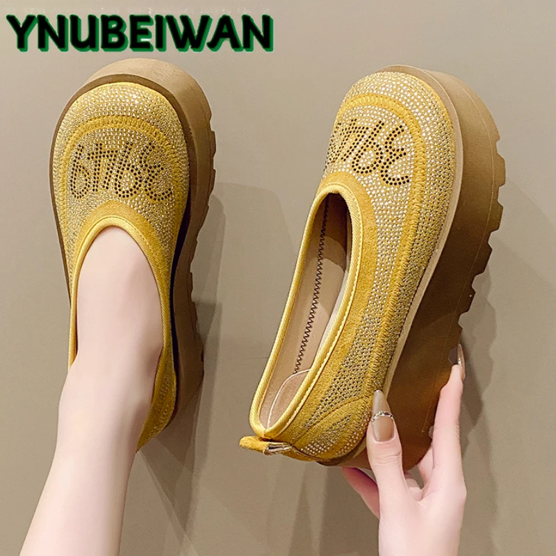 คริสตัลแพลตฟอร์มผู้หญิงรองเท้าLoafersหรูหราWedges 2025 ใหม่รองเท้าแตะฤดูร้อนรองเท้าผ้าใบลําลองตื้นกีฬารองเท้าผู้หญิงZapatos