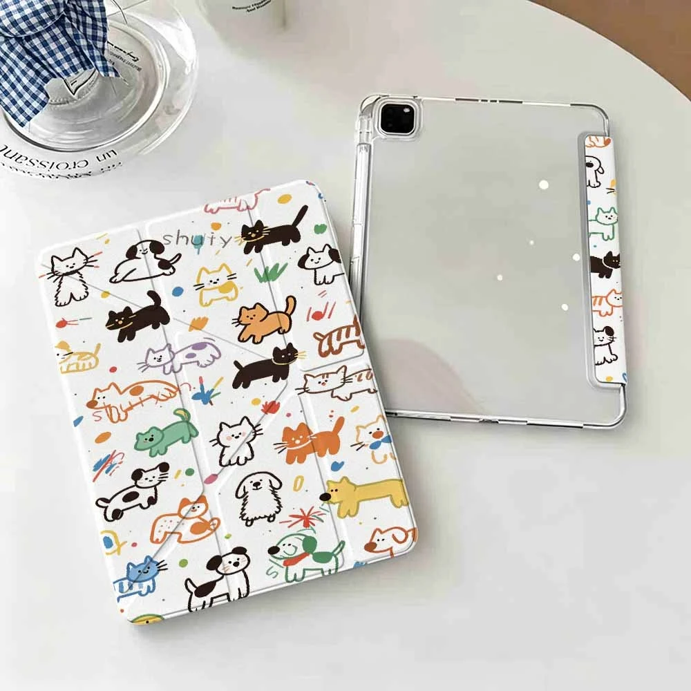 Trending Pet Doodles For IPad Mini Air Pro 13 12.9 11 10.9 10.5 10.2 9.7 8.3 7.9 inch 5 6 7 8 th Pen Slot Tablet Case