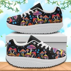 INSTANTARTS Spring Autumn Women's Swing Shoes Colorful Mushroom Design Platform Sneakers Female Thick Sole Air Cushion Shoes