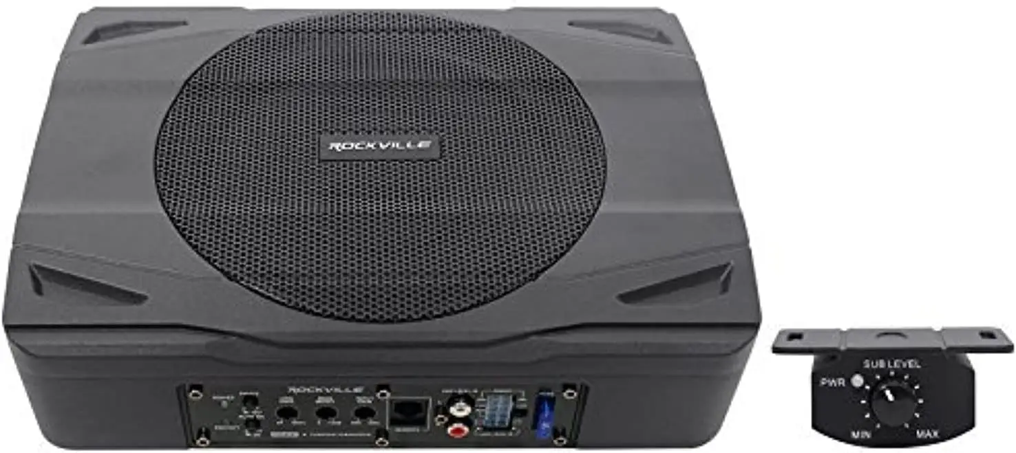 

Rockville SS8P 400w 8" Slim Under-Seat Active Powered Car/Truck Subwoofer Sub,Black