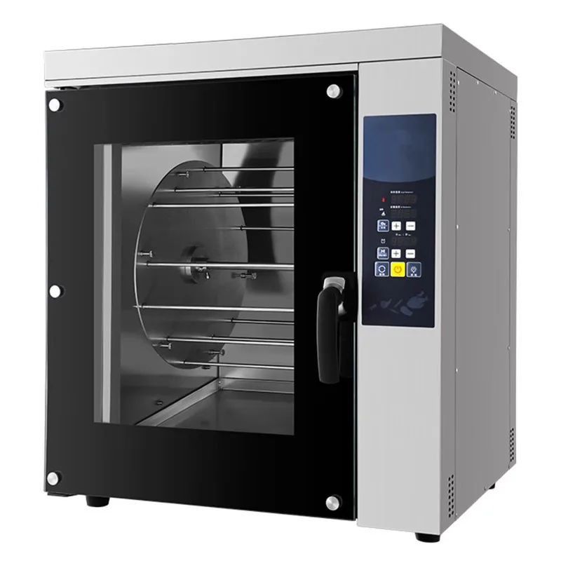 

Commercial Stainless Steel Deluxe Automatic Rotary Hot Air Circulation Roasted Chicken Bakery Equipment Desktop Electric