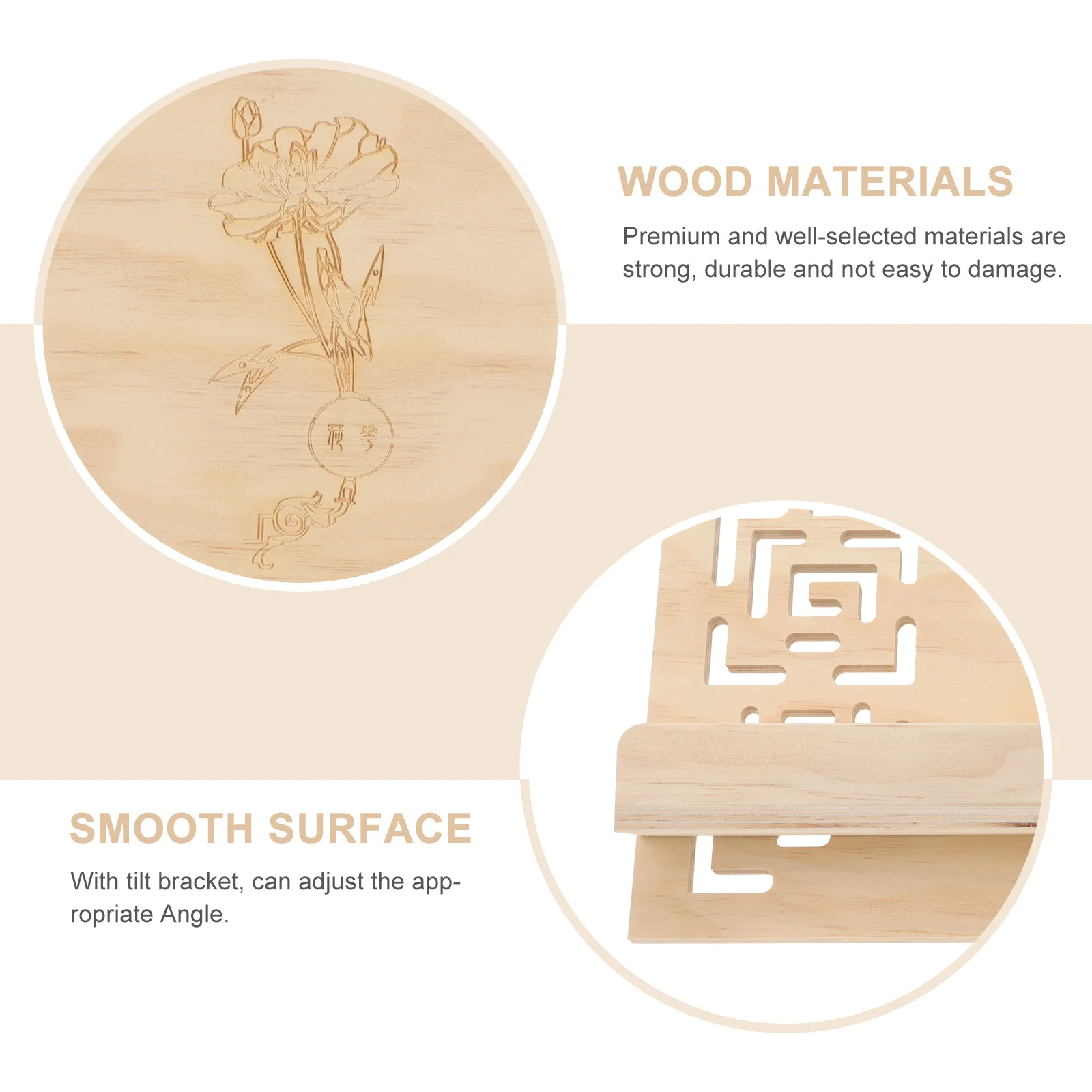 

Simple Wooden Music Score Stand Portable Adjustable Desktop Tablet Holder Reading Book Rack Smooth Surface for Students