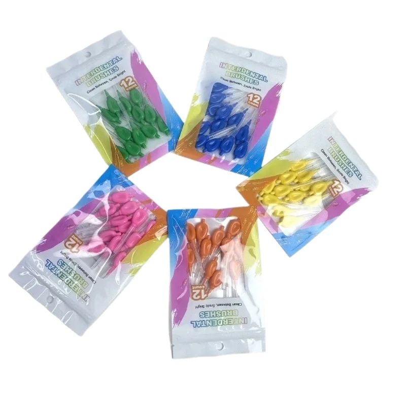 120pcs I Shape Interdental Brush Picks Orthodontic Correction Tooth Gap Brush Tooth Braces Cleaning Soft Bristles