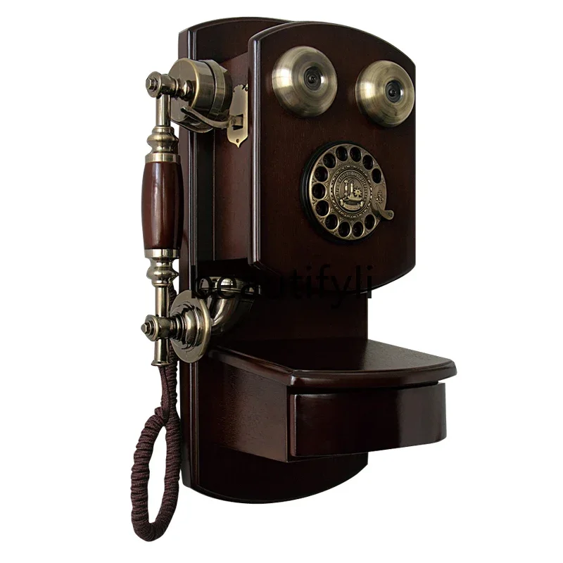 

European antique telephone retro home wireless card old-fashioned living room antique fixed wall hanging machine