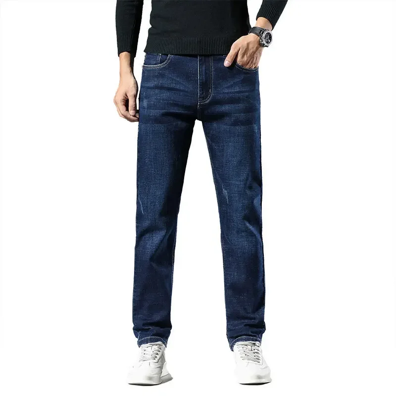 Romon-Jeans coupe droite élastique pour hommes, pantalons d'affaires décontractés, tendance américains, nouveau, 2024