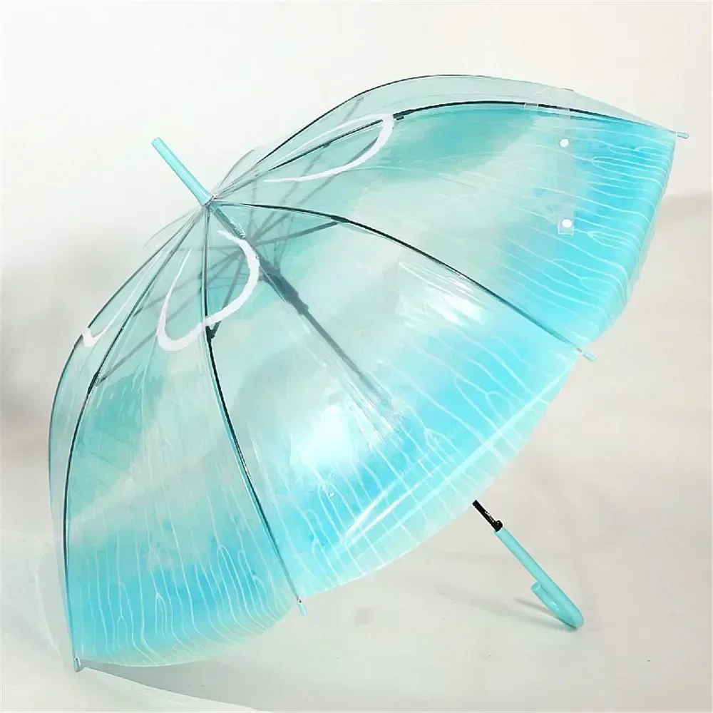 Transparent Automatic Umbrella with Long Beach Parasol Umbrellas Guarda Chuva Rain Gear Gifts Handle Jellyfish Unique Windproof