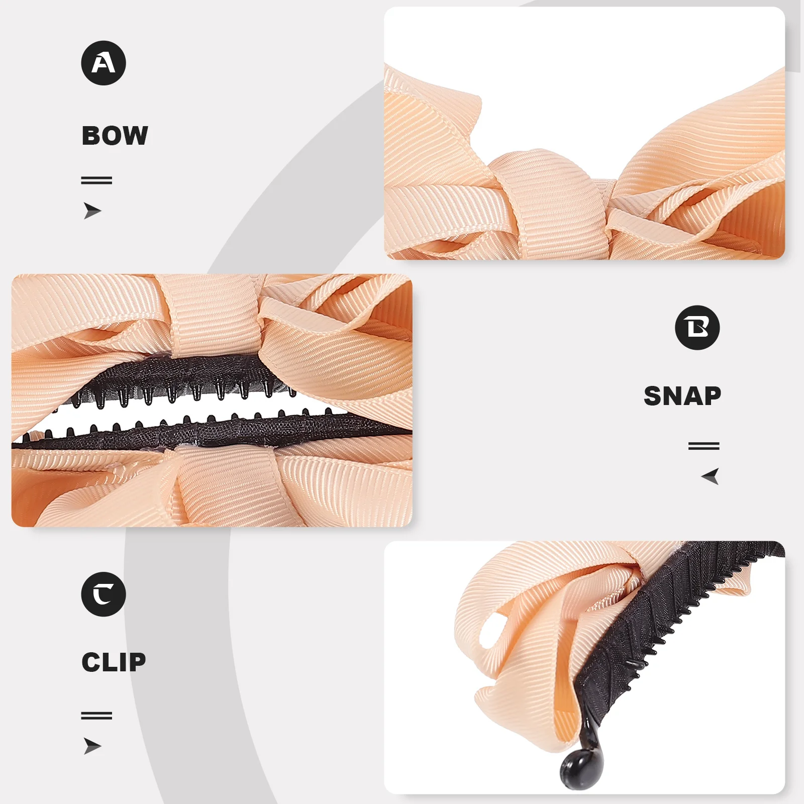 

1Pcs Bowknot Hair Clip Elegant Banana Shape Long-Lasting Hold Toothed Ponytail Clamp Hairpin Portable Barrette for Women Use