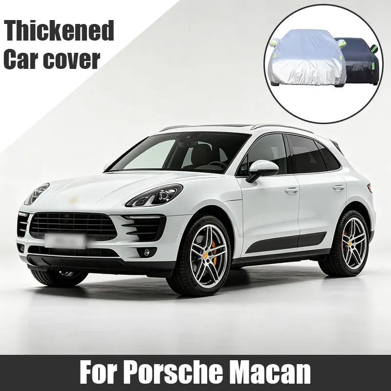 

For Porsche Macan Full Car Cover Side Zipper Design Waterproof Dustproof Sun Protection Outdoor Vehicle Cover