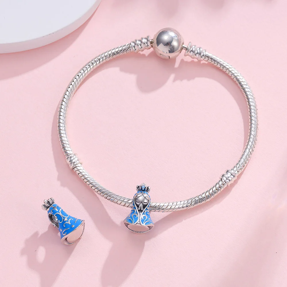 Neuer 925er Sterlingsilber-Anhänger Brasilien Aparecida Jungfrau Maria Perlen Schmuckherstellung für Originalarmband Damen Glücksbringer DIY Geschenke – Detail 4