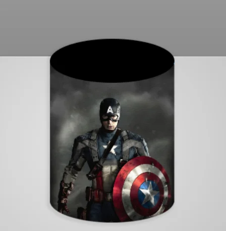 Disney Captain America Ronde Achtergrond Jongens Verjaardagsfeestje Baby Shower Cirkel Achtergrond Vinyl Elastische Superheros Cilinder Cover