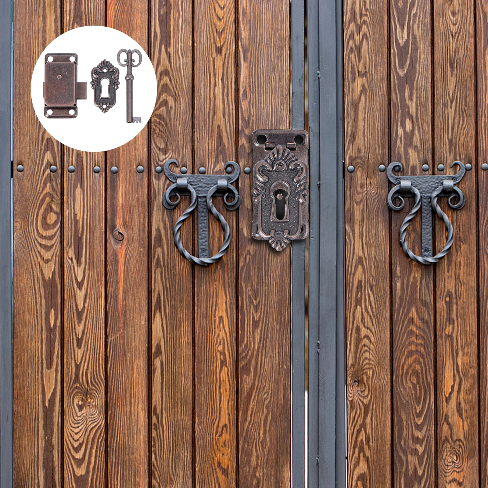 

2Pcs Jewelry Box Latches Wooden Gift Lock Durable Iron Material Exquisite Pattern Easy to Install for Various Boxes