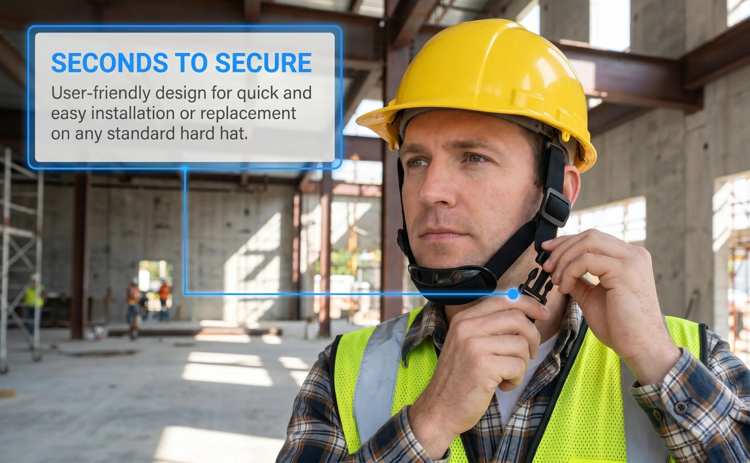 6PCS Adjustable Elastic Chin Strap for Hard Hat – Comfortable Safety Replacement Belt for Construction Site